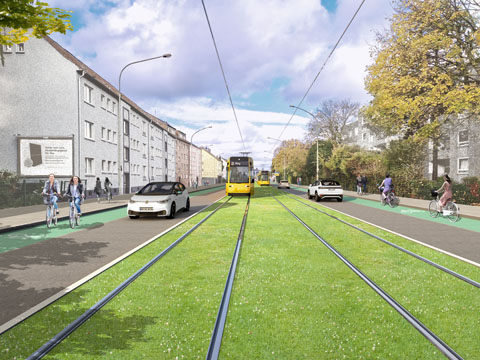 Visualisierung zum Straßenrückbau in Essen